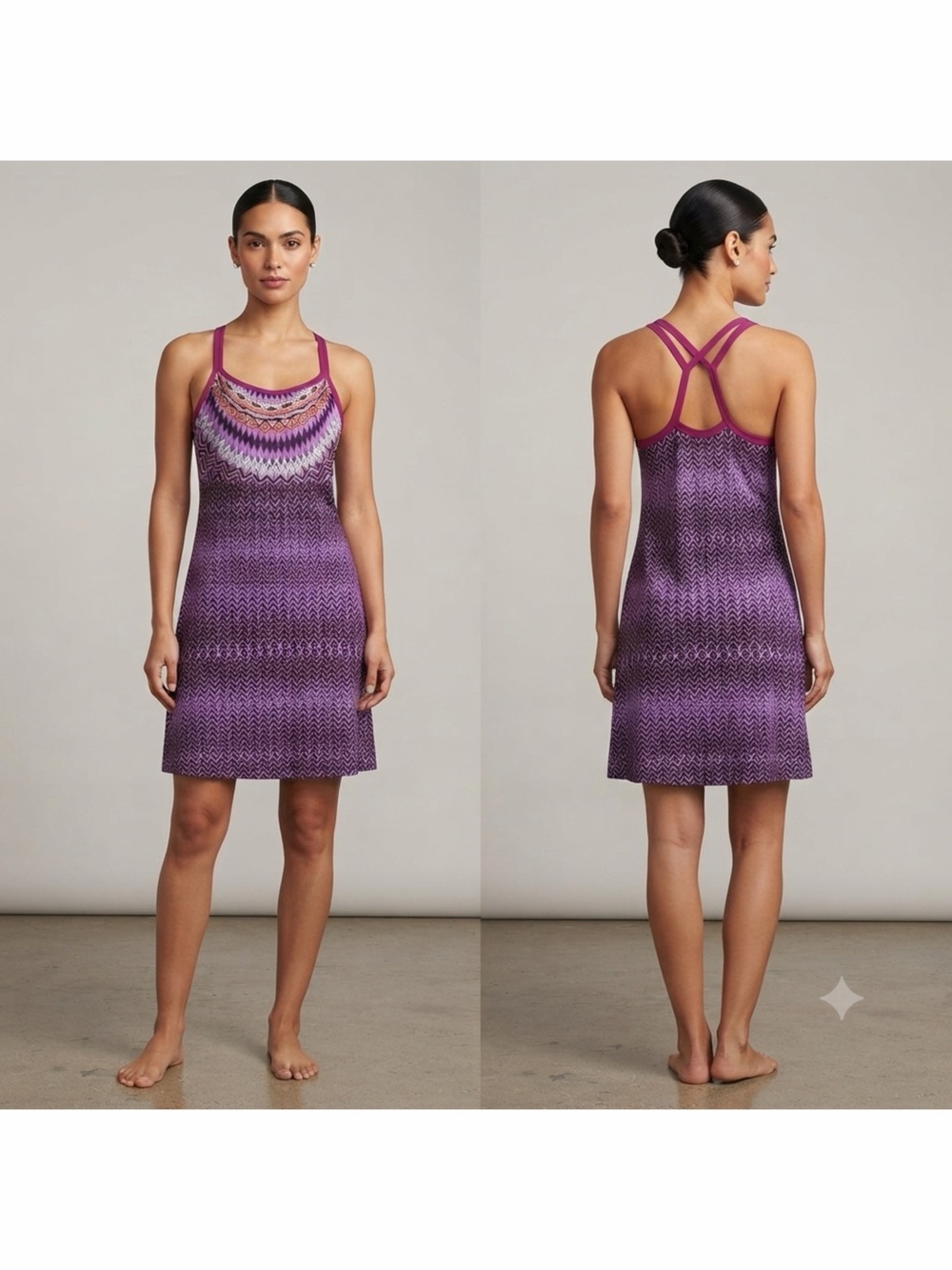 Prana Violet Sol Cora Geometric Print Dress XS
